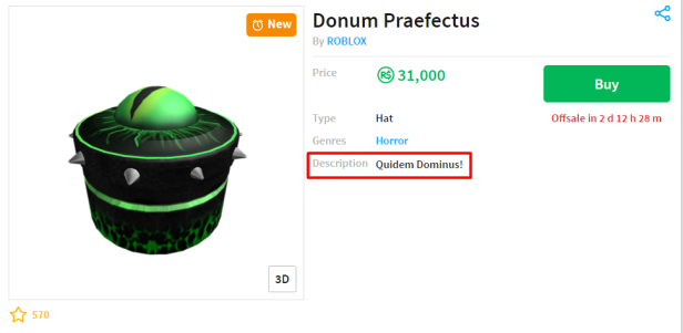 Does The Gift Donum Praefectus Include A New Dominus Roblox Space A Roblox Blog